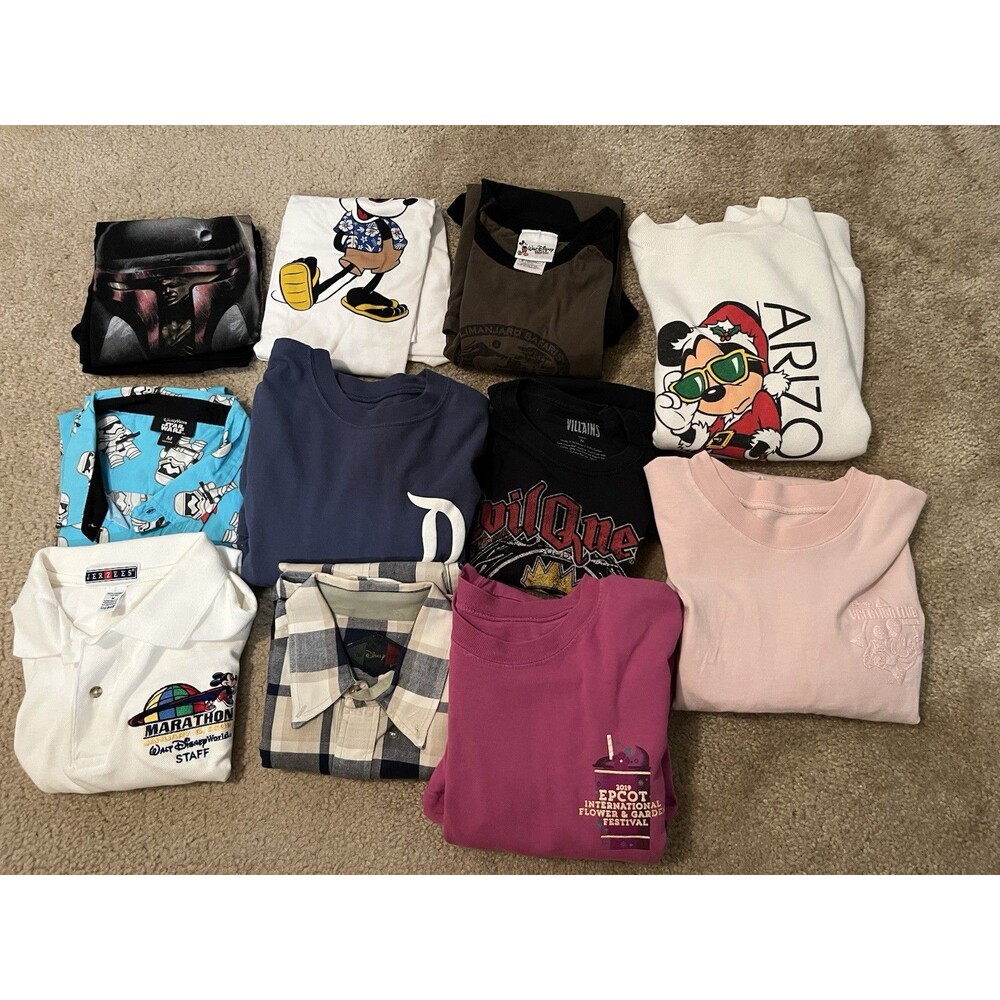 Reseller Lot Of 10 Graphic Disney Bundle Medium Adult Shirt Spirit Jersey Resale